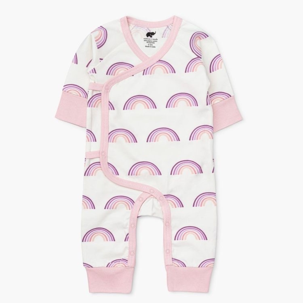 Monica + Andy Rainbow Baby Kimono Romper